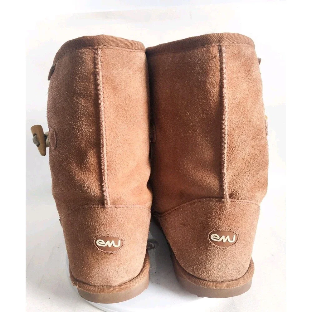 Emu‎ Ularu Suede Camel Tan Leather Merino Wool Lined Mid-Calf Winter Boots 10